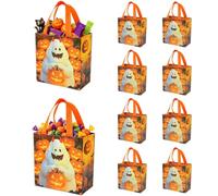 Sacs De Halloween 10 Pièces Non Tissé Réutilisables Pour Fête Chat