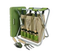 Sacs de jardin avec 5 outils et repose-genoux pliable avec sac isolant