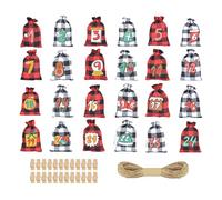 Sacs De L'Avent Avec Calendrier Vide - Compte À Rebours De n0ël Qui Brille Dans Le Noir Sur 24 Jours, Pochettes À Bonbons Remplissables Avec Chiffres | Porte-friandises De Vacances Pour Chocolats, Jou