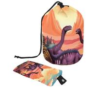 Sacs de maquillage de voyage - Sac de maquillage - Motif dinosaure coloré - Portable et pliable - Multifonctionnel - Organiseur rond, Art Colorful Dinosaur World,