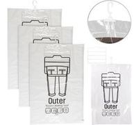 Infactory 3 sacs de mise sous vide pour vêtements avec porte-pantalons - 67 x 100 cm