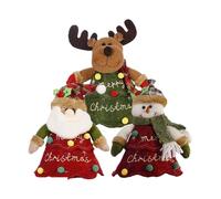 Sacs de Noël | 3 Pièces Pochette De Fête avec Fermeture Éclair,Sacs d'emballage 3D avec Motifs Père Noël Bonhomme de Neige Renne | pour Bonbons Cadeaux Biscuits Fête De Vacances