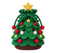 Sacs De Noël À Cordon De Serrage Pochettes réutilisables douces en crochet | Sachet D'Emballage Pour Bonbons Pour Snacks Cookies Chocolats Maison Fête Je