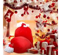 Sacs de Noël avec cordon de serrage - Grands sacs Père Noël 45 x 61 cm pour jouets et cadeaux, solution de rangement et d'emballage festive | Sacs en tissu réutilisables pour Noël, Nouvel An