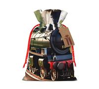 Sacs de Noël avec cordon de serrage Motif petit train à vapeur