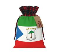 Sacs de Noël avec cordon de serrage pour bonbons, collation, cadeaux, drapeau de la Guinée équatoriale, sacs de vacances, pochettes à friandises
