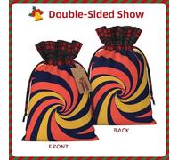 Sacs de Noël avec cordon de serrage pour bonbons, collation cadeaux, motif spirale dynamique, sacs de vacances, pochettes à friandises