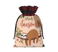 Sacs de Noël avec cordon de serrage pour bonbons, collation cadeaux, sacs de vacances, sacs de friandises avec imprimé « You Are Awesome »