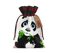 Sacs de Noël avec cordon de serrage pour bonbons, collation - Imprimé panda mignon