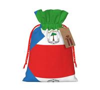 Sacs de Noël avec cordons de serrage Motif drapeau de la Guinée équatoriale Taille M