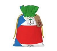 Sacs de Noël avec cordons de serrage Motif drapeau de la Guinée équatoriale Taille M