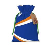 Sacs de Noël avec cordons de serrage Motif drapeau des îles Marshall