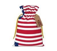Sacs de Noël avec cordons de serrage Motif drapeau du Libéria Taille M
