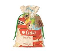 Sacs de Noël avec cordons de serrage Motif île de Cuba Taille M