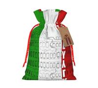 Sacs de Noël avec drapeau italien du Colisée romain, cadeaux de fête pour amis, cadeaux d'anniversaire, mariage, panier à goûter