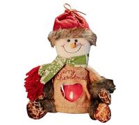 Sacs de Noël en lin avec fermeture éclair réutilisables, Père Noël, bonhomme de neige, flocon de neige, cerf App1e, sacs à bonbons de Noël en vrac