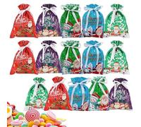 Sacs de Noël - Lot de 15 sacs à main réutilisables - sacs à cordon pour hommages | pour chocolat, jouets, bijoux, adultes, anniversaire, mariage