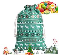 Sacs De Noël Moyens - Décorations Réutilisables En Toile De Jute Avec Dorure | Pochette De Bonbons Pour Noël,Pour Halloween Thanksgiving Nouvel An Soirée Adultes Famille Amis