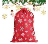 Sacs De Noël Moyens Fournitures De Fête En Toile De Jute À Cordon Doré