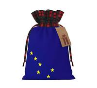 Sacs de Noël réutilisables avec cordon de serrage Motif drapeau de l'Alaska pour bonbons, mariage, cadeaux et rangement