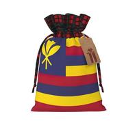 Sacs de Noël réutilisables avec cordon de serrage, motif drapeau du royaume d'Hawaï, pour bonbons, mariage, cadeaux et rangement