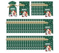 Sacs De Noël Sac Cadeau De Fête, Beaux Designs Sur Le Thème Des Vacances, 50 Pièces, Rangement De Cadeaux Avec Cordon De Serrage, Pochette De Fête, Utilisation Polyvalente, Pour Adultes, Amis