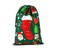 Sacs de Noël - Sacs en non-tissé avec cordon de serrage - Sacs à collations de Noël, pour le stockage de bonbons, friandises, biscuits et petits jouets lors des fêtes de Noël et