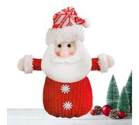 Sacs de Noël tricotés - Sac de Noël réutilisable en tricot avec cordon de serrage | Pochettes compactes pour les fêtes, les bonbons, les vacances, les chaussettes, le réveillon des