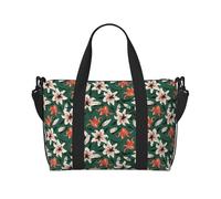 Sacs de nuit en toile pour femme, lys, fleurs, vert, sac de voyage, articles essentiels de voyage, sac de sport pour homme et