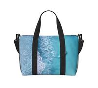 Sacs de nuit en toile pour femmes, vagues et bateaux sur la plage, articles personnels, sac de voyage, articles essentiels de voyage, sac de sport pour homme et