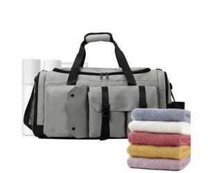Sacs de nuit imperméables pour femmes grand sac de transport, gris | Sac à dos à bagages avec séparation sèche et humide pour cordes à sauter, bandes, baskets, serviettes, gants d'intérieur