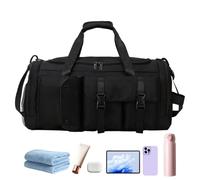 Sacs de nuit pour femme - Grand sac de transport de sport imperméable | Organisateur de rangement pour vêtements, baskets, serviettes, gants, cordes à sauter et bandes d'extérieur, Noir , Voir