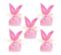 Sacs de Pâques Bunny Sacs de Pâques | Bunny Ears Candy Goodie Sacs - 5 x décorations de Pâques réutilisables, faveurs de fête sacs cadeaux pour sandwichs à biscuits emballés