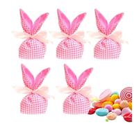 Sacs de Pâques, sacs de Pâques pour - Bunny Ears Candy Goodie Sacs - 5 x décorations de Pâques réutilisables, cadeaux de fête sacs cadeaux pour sandwichs à biscuits emballés