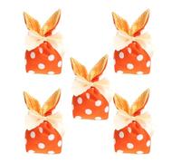 Sacs de Pâques, sacs de Pâques pour enfants, sacs de bonbons Bunny Ears Pouch - Lot de 5 boîtes cadeau avec décorations de Pâques pour sandwichs à biscuits, emballage de bijoux