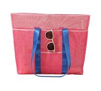 Sacs de plage pour femme, sac de rangement étanche | Grande capacité, organisateur de plage, fournitures de voyage multifonctionnelles pour serviette, cosmétiques, maillot de bain, rose vif, Refer to