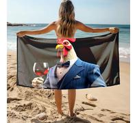 Sacs de plage pour femmes chic coq en costume siroter vin serviette de bain serviette clips pour chaises de plage serviette de cheveux microfibre serviette de cheveux