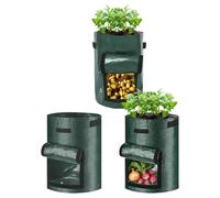 Sacs de plantation | 3 pots de jardin de 37 litres avec poignées | Pots de culture de pommes de terre | Intérieur ou extérieur cour terrasse rebord de fenêtre, oignons, radis, fleurs