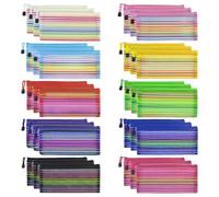 Sacs de Pochettes à Fermeture éclair en Filet 30pcs 10 Couleur 9x4,5 Pouces en Nylon en Nylon Pochette à glissière Portable Sacs à glissière Polyvalent Portables pour cosmétiques, Papeterie, fournitu