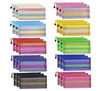 Sacs de Pochettes à Fermeture éclair en Filet 30pcs 10 Couleur 9x4, 5 Pouces en Nylon en Nylon Pochette à glissière Portable Sacs glissière Polyvalent Portables pour cosmétiques, Papeterie, fournitu