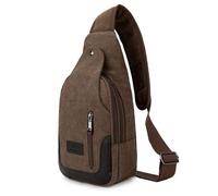 Sacs De Poitrine Décontractés Sac de Poitrine en Toile for Homme, Style décontracté, à bandoulière Simple, Style Vintage(Color 1)
