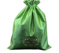 Sacs de rangement à chaussures chinoises en tissu satiné avec cordon de serrage pour voyage, maison, femme, broderie fine, pochette à chaussures joyeuse, réutilisable, housse anti-poussière avec