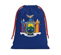 Sacs de rangement avec drapeau de l'État de New York pour Noël, fête d'anniversaire, fournitures de vacances, il peut également être utilisé pour le rangement quotidien