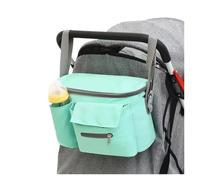 Sacs de rangement de poussette for maman, sac de voyage suspendu de grande capacité, porte-bouteille, sacs à couches, accessoires de poussette for enfants(Green)