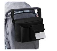 Sacs de rangement de poussette for maman, sac de voyage suspendu de grande capacité, porte-bouteille, sacs à couches, accessoires de poussette for enfants(Black)