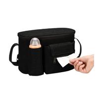 Sacs de rangement de poussette for maman, sac de voyage suspendu de grande capacité, porte-bouteille, sacs à couches, accessoires de poussette for enfants(Black)