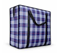 Sacs de rangement extra larges de 82 l 190 g/m² pour l'organisation | Sacs à linge robustes avec fermetures éclair pour vêtements et literie | Sac à linge durable avec poignées renforcées (bleu