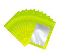 Sacs de rangement holographiques Mylar verts avec fermeture éclair - 8x13cm Pochettes scellées anti-odeurs en feuille et plastique, refermables pour nourriture, bijoux