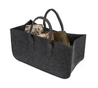 Sacs de rangement, paniers de rangement en feutre, sacs à provisions, grande capacité, fourre-tout en feutre avec poignées pour le bois de chauffage, gris foncé