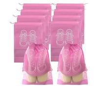 Sacs de rangement pour chaussures non tissés, sacs à poussière, sac à chaussures de voyage, sac de rangement de chaussures, organiseurs de pochette d'emballage, rose, M-10PCS